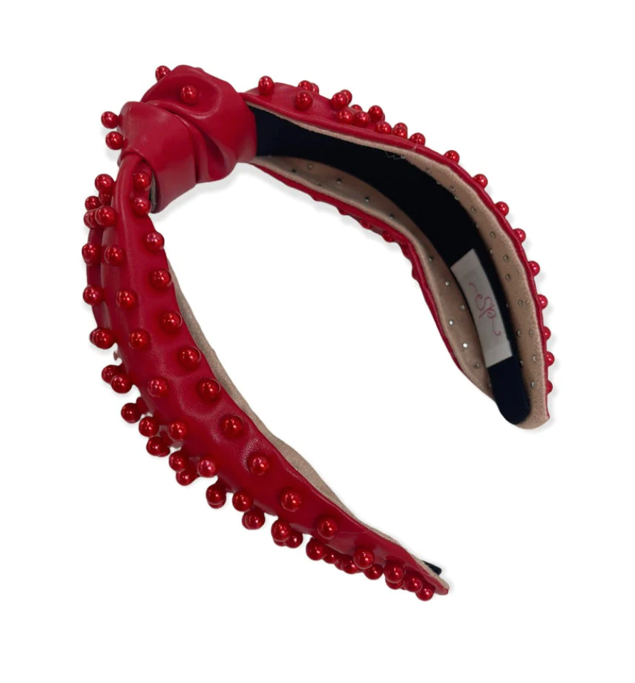 Lauren Studded Headband, Red