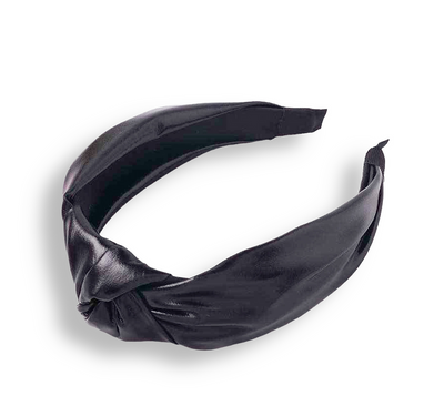 Faux Leather Black Headband