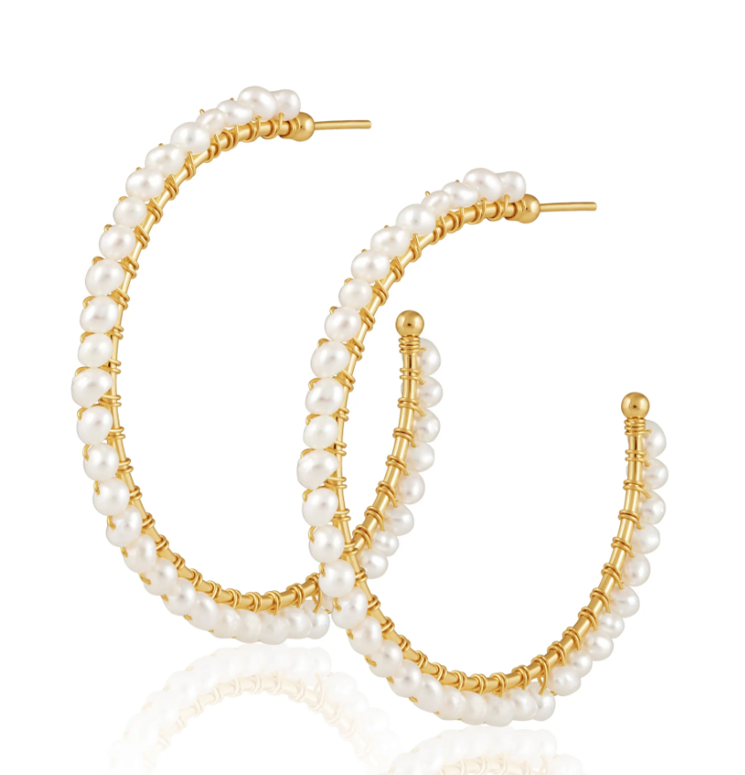 Marilyn Large Pearl Hoops