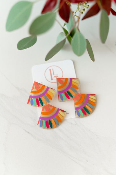 Rainbow Double Tile Earrings