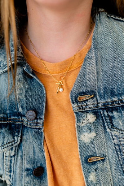 Cross + Pearl Necklace