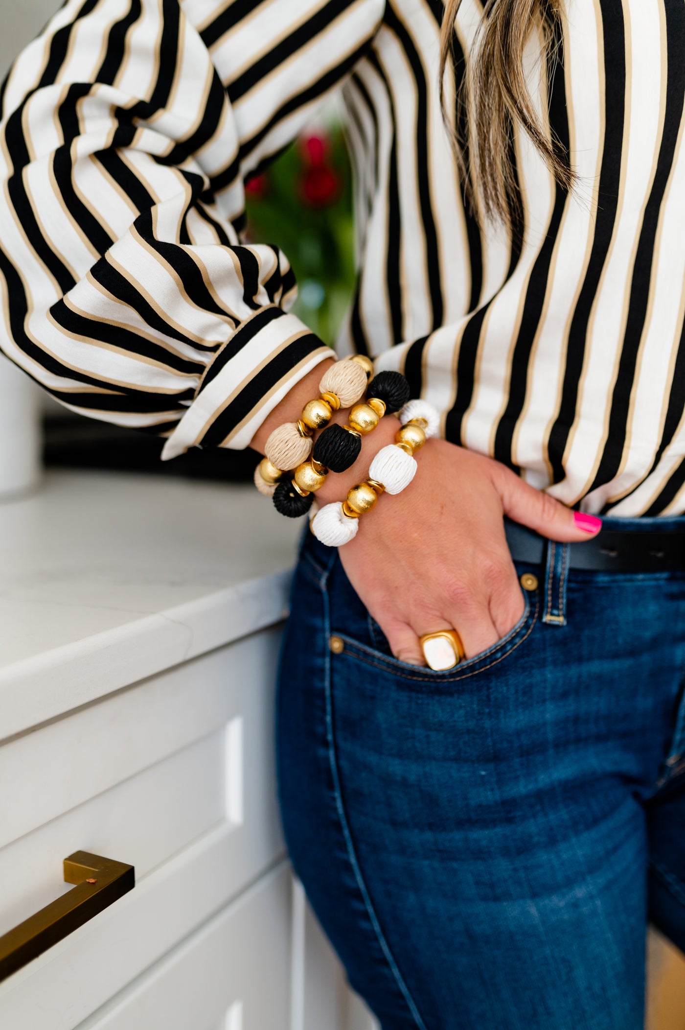 Raffia Bracelet, Natural