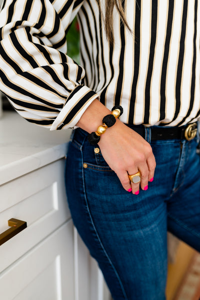 Raffia Bracelet, Black