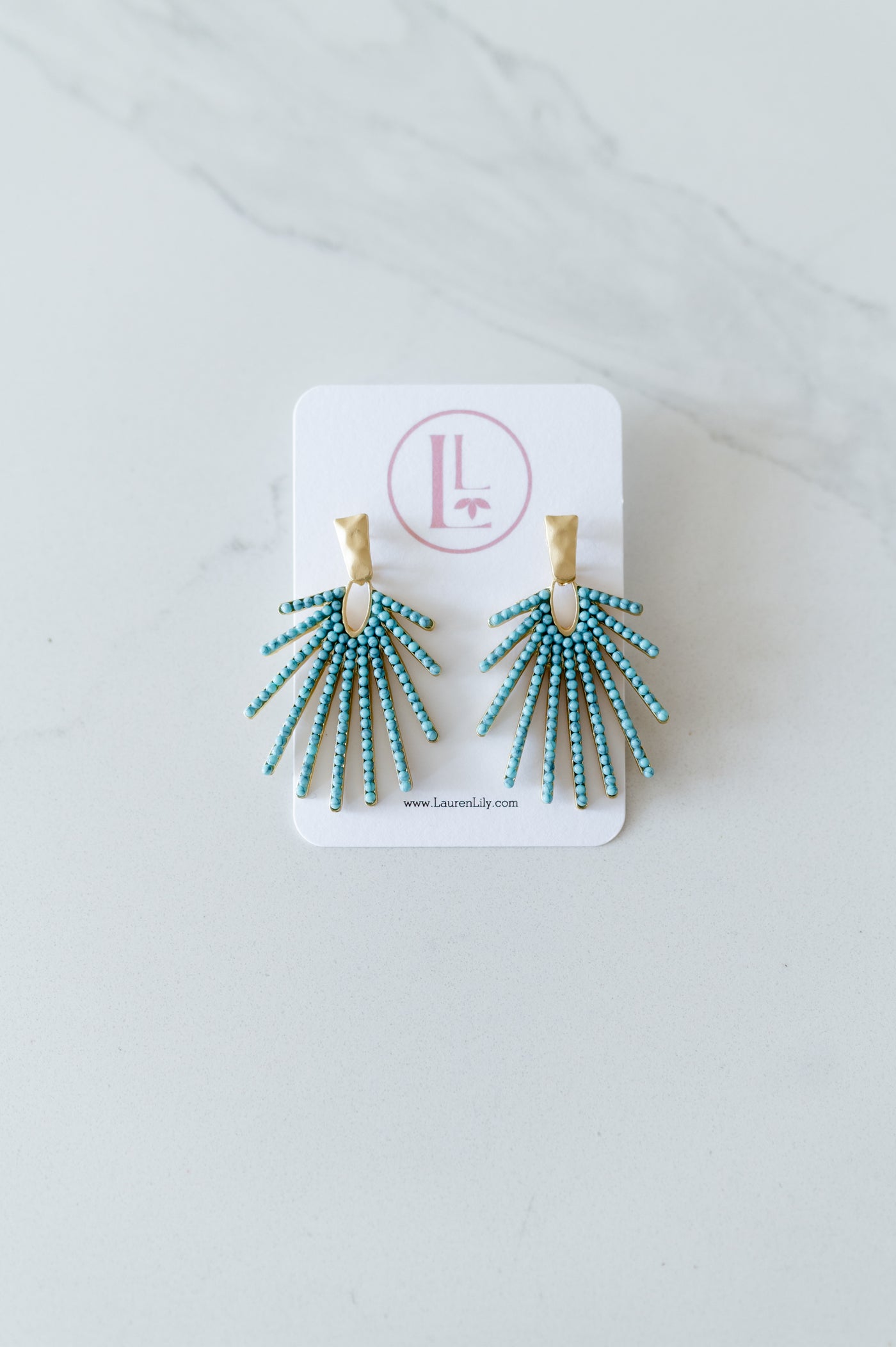 Turquoise Sunburst Drop Earrings